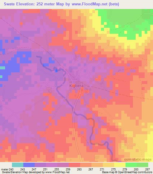 Swate,Nigeria Elevation Map