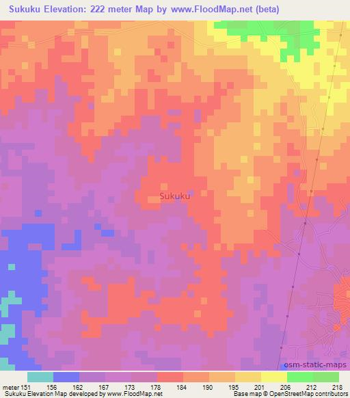 Sukuku,Nigeria Elevation Map