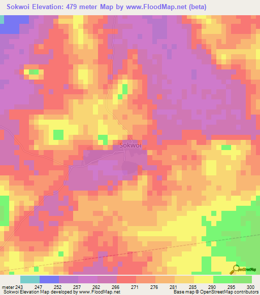 Sokwoi,Nigeria Elevation Map