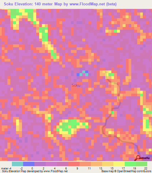 Soku,Nigeria Elevation Map