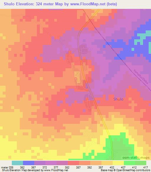 Shulo,Nigeria Elevation Map