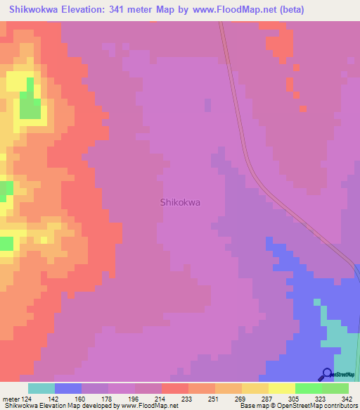 Shikwokwa,Nigeria Elevation Map