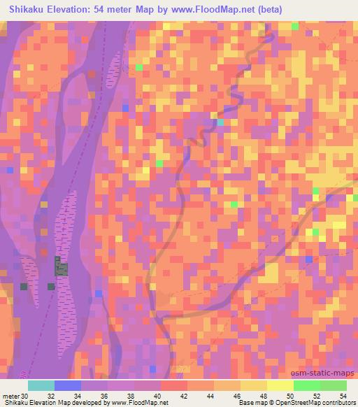 Shikaku,Nigeria Elevation Map