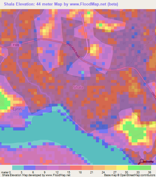 Shala,Nigeria Elevation Map