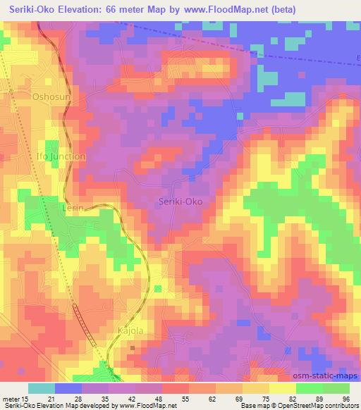 Seriki-Oko,Nigeria Elevation Map