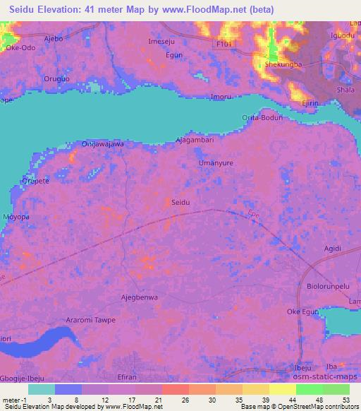 Seidu,Nigeria Elevation Map