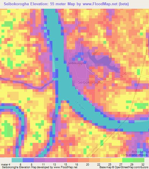 Seibokorogha,Nigeria Elevation Map