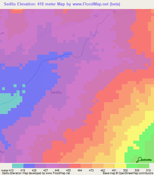 Sedilu,Nigeria Elevation Map