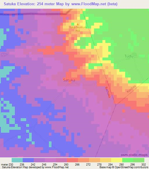 Satuka,Nigeria Elevation Map