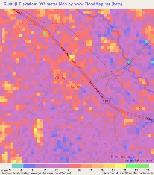 Rumuji,Nigeria Elevation Map
