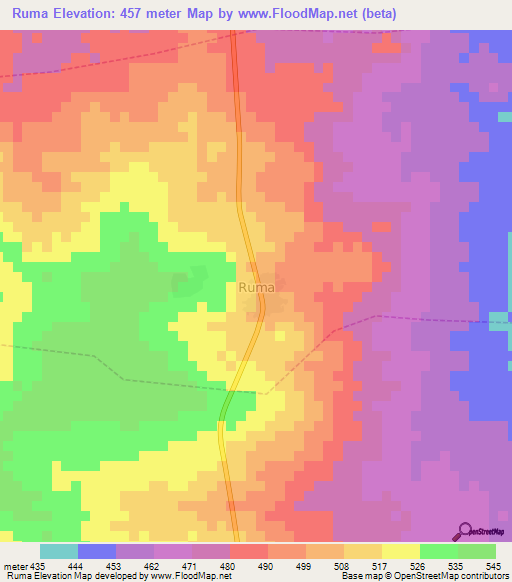 Ruma,Nigeria Elevation Map