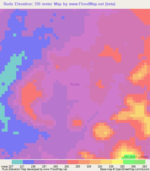 Rudu,Nigeria Elevation Map