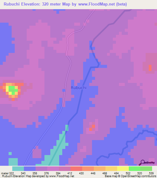 Rubuchi,Nigeria Elevation Map