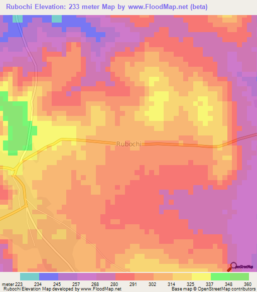 Rubochi,Nigeria Elevation Map