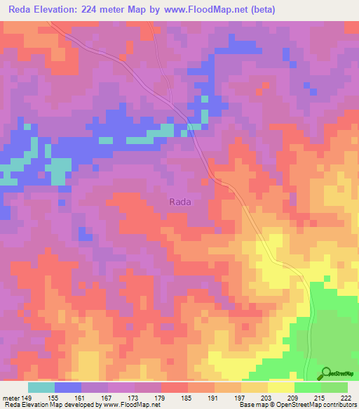 Reda,Nigeria Elevation Map