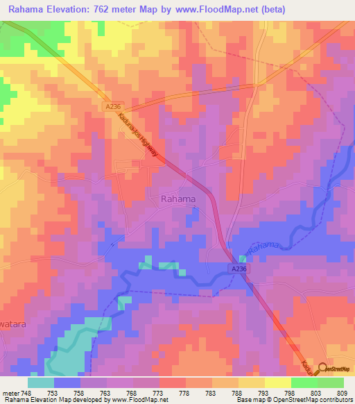 Rahama,Nigeria Elevation Map