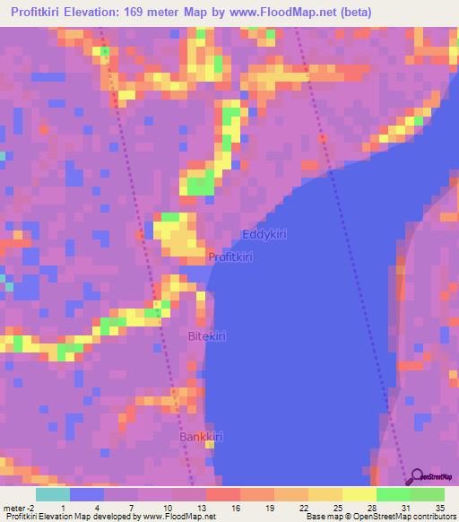 Profitkiri,Nigeria Elevation Map