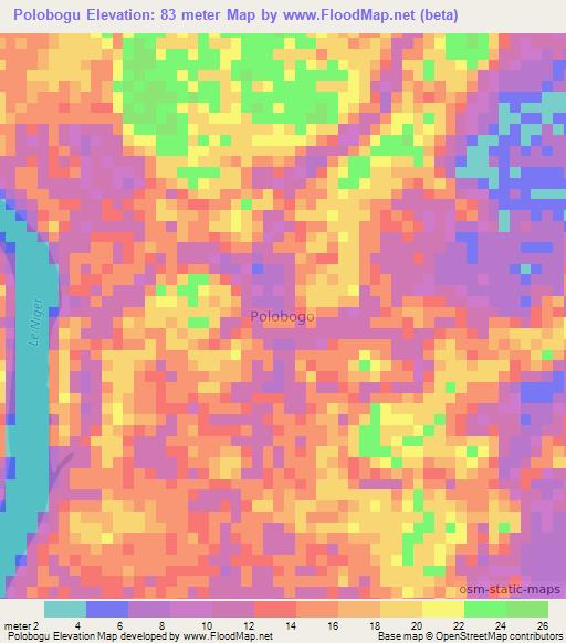 Polobogu,Nigeria Elevation Map