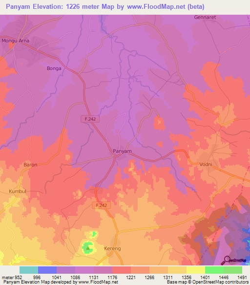 Panyam,Nigeria Elevation Map