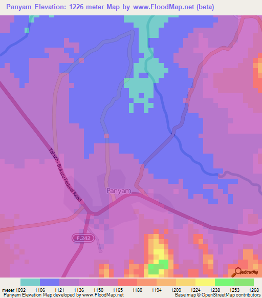 Panyam,Nigeria Elevation Map