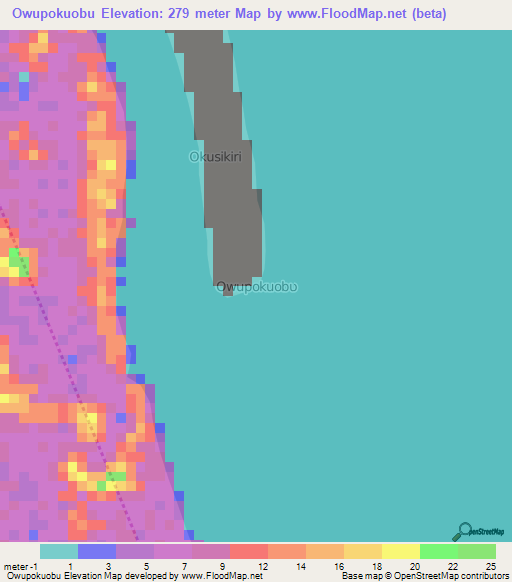 Owupokuobu,Nigeria Elevation Map