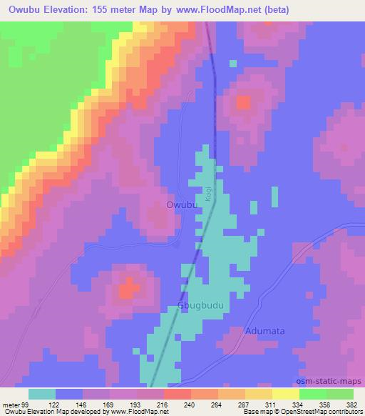 Owubu,Nigeria Elevation Map