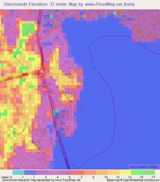 Oworonsoki,Nigeria Elevation Map