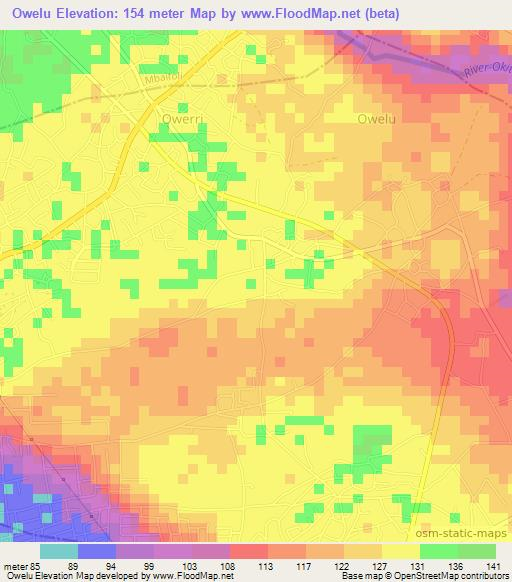 Owelu,Nigeria Elevation Map