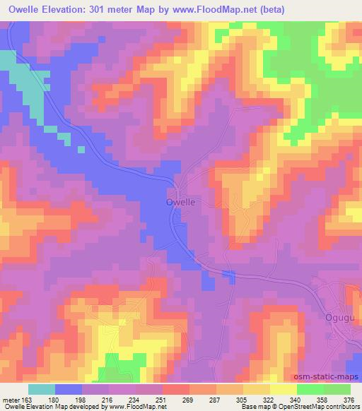 Owelle,Nigeria Elevation Map