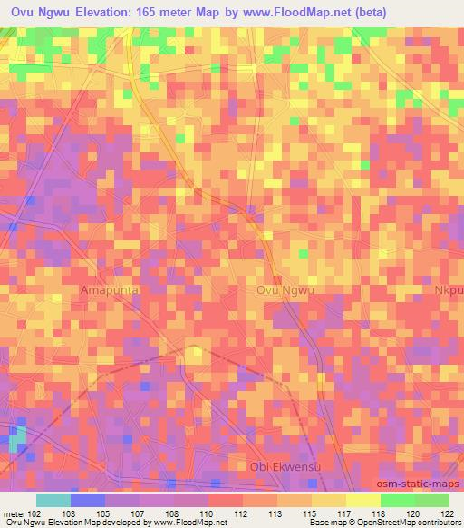Ovu Ngwu,Nigeria Elevation Map
