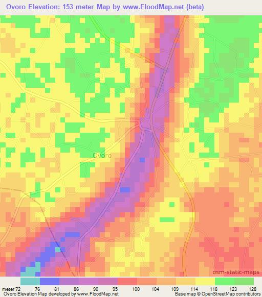 Ovoro,Nigeria Elevation Map