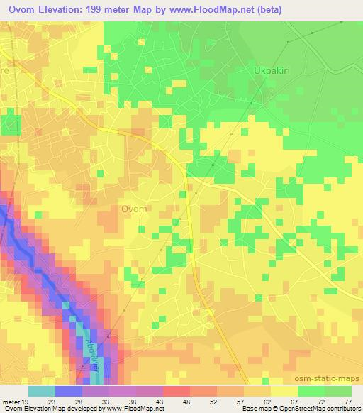 Ovom,Nigeria Elevation Map