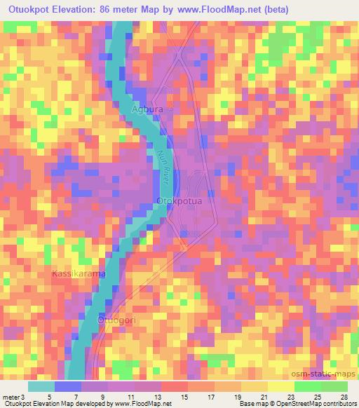 Otuokpot,Nigeria Elevation Map