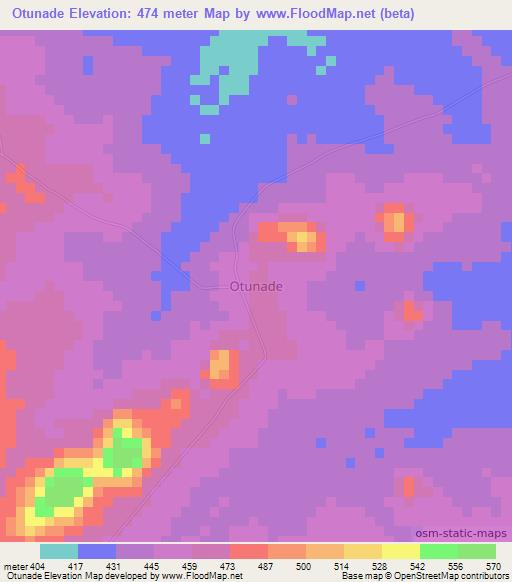 Otunade,Nigeria Elevation Map