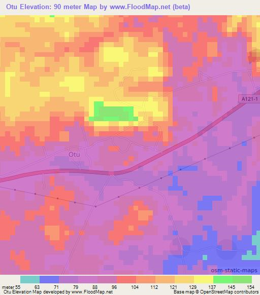 Otu,Nigeria Elevation Map