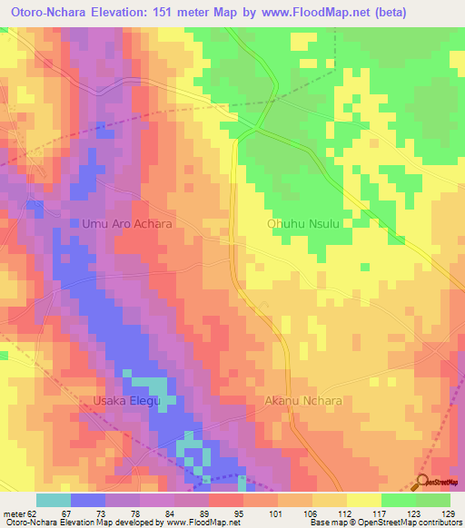 Otoro-Nchara,Nigeria Elevation Map