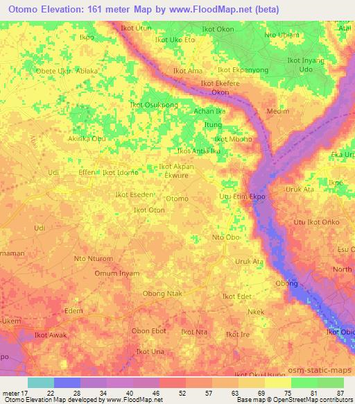 Otomo,Nigeria Elevation Map