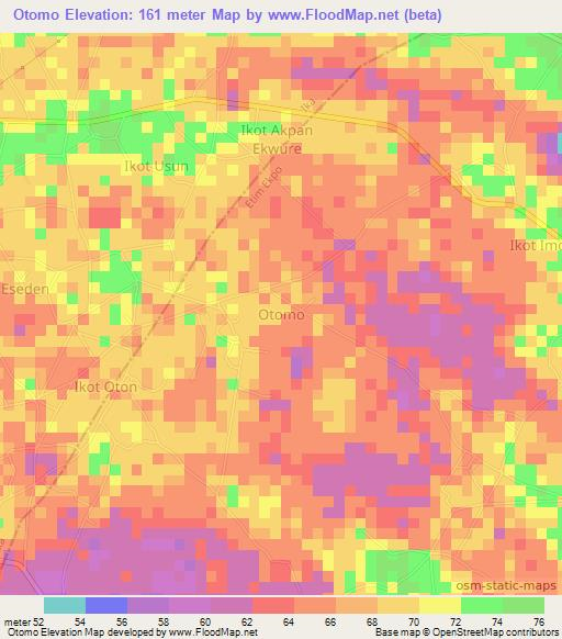 Otomo,Nigeria Elevation Map