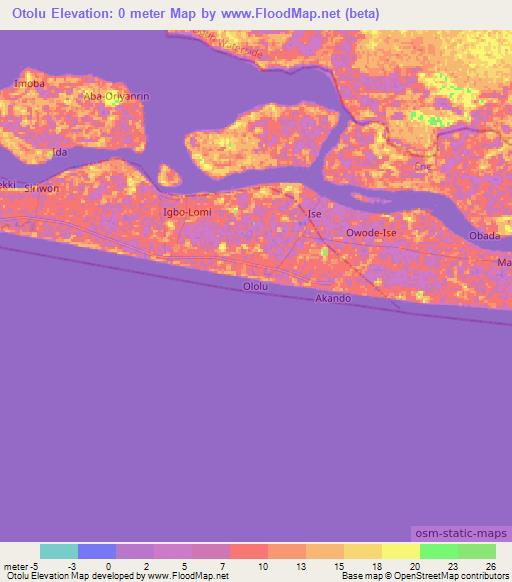 Otolu,Nigeria Elevation Map