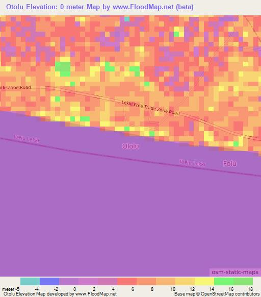 Otolu,Nigeria Elevation Map