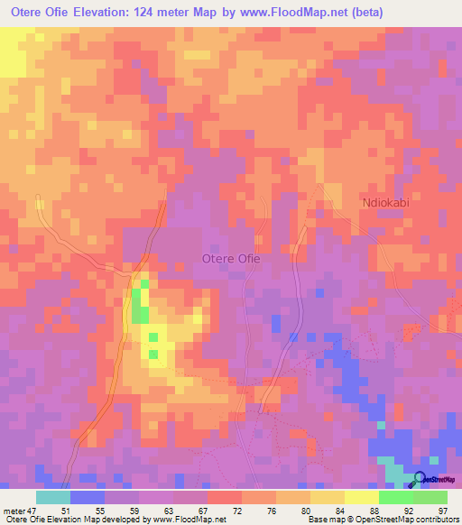 Otere Ofie,Nigeria Elevation Map