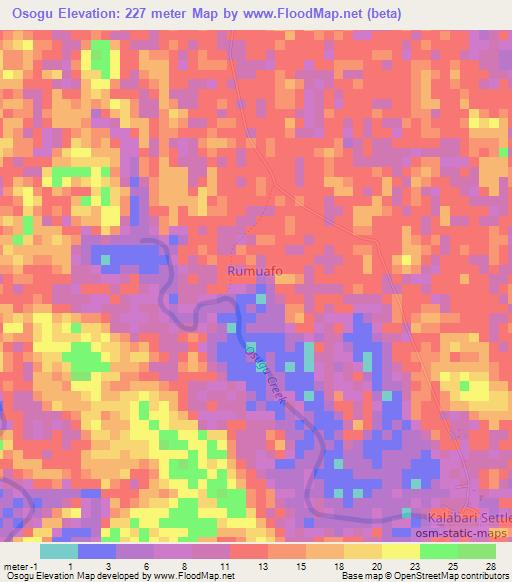 Osogu,Nigeria Elevation Map