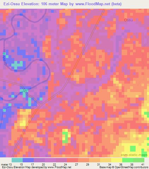 Ezi-Ossu,Nigeria Elevation Map