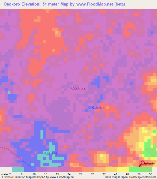 Osokoro,Nigeria Elevation Map