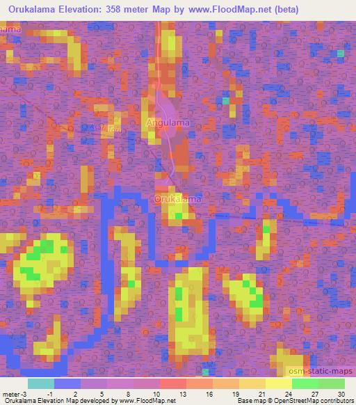 Orukalama,Nigeria Elevation Map