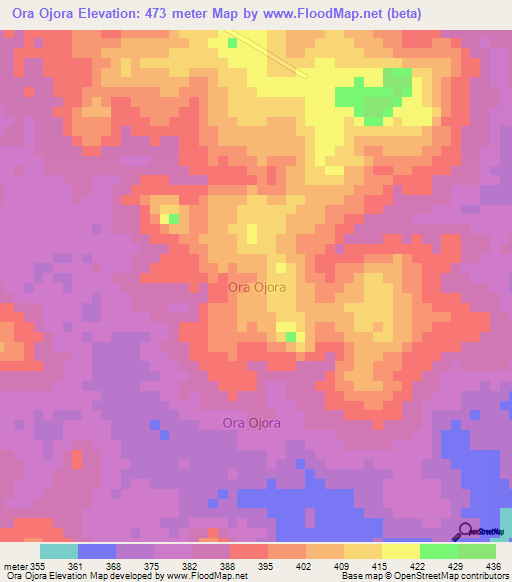 Ora Ojora,Nigeria Elevation Map