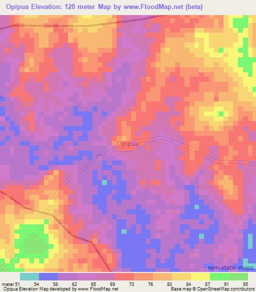 Opipua,Nigeria Elevation Map