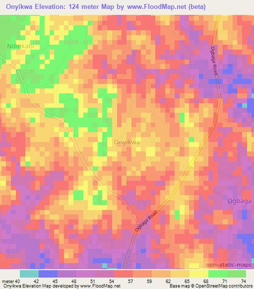 Onyikwa,Nigeria Elevation Map