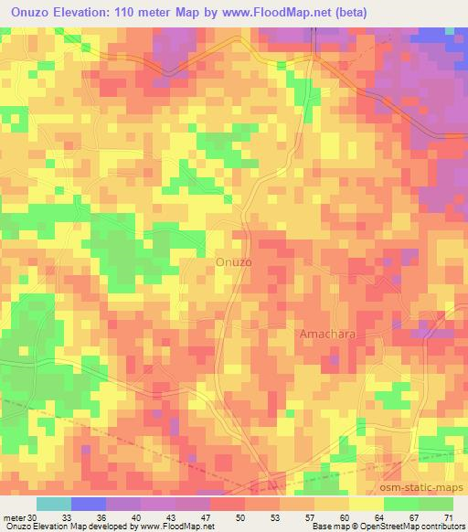 Onuzo,Nigeria Elevation Map