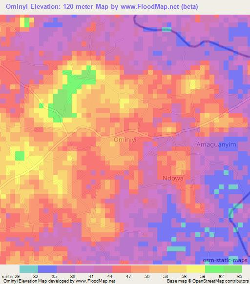 Ominyi,Nigeria Elevation Map